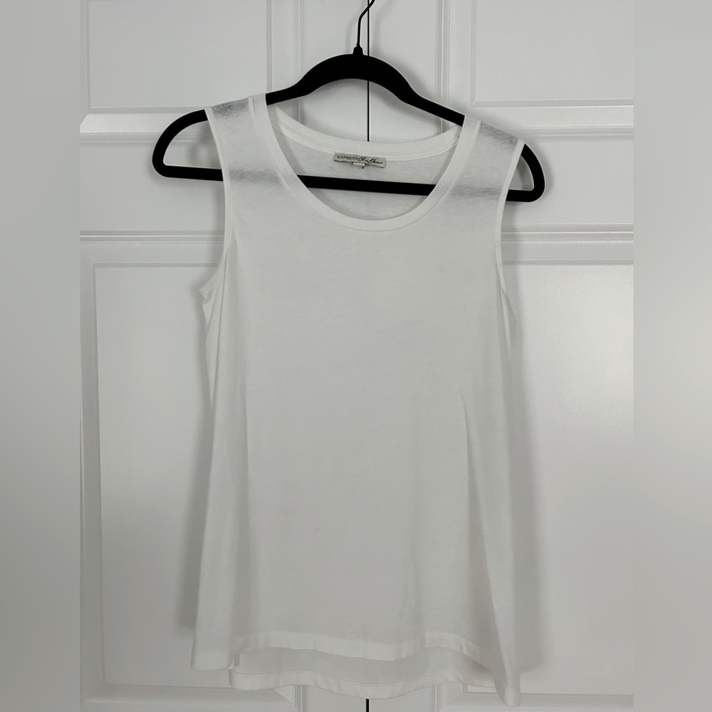 Express White Scoop Tank Top